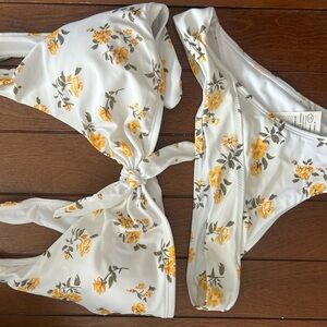 Floral Bikini Set with Yellow Flowers